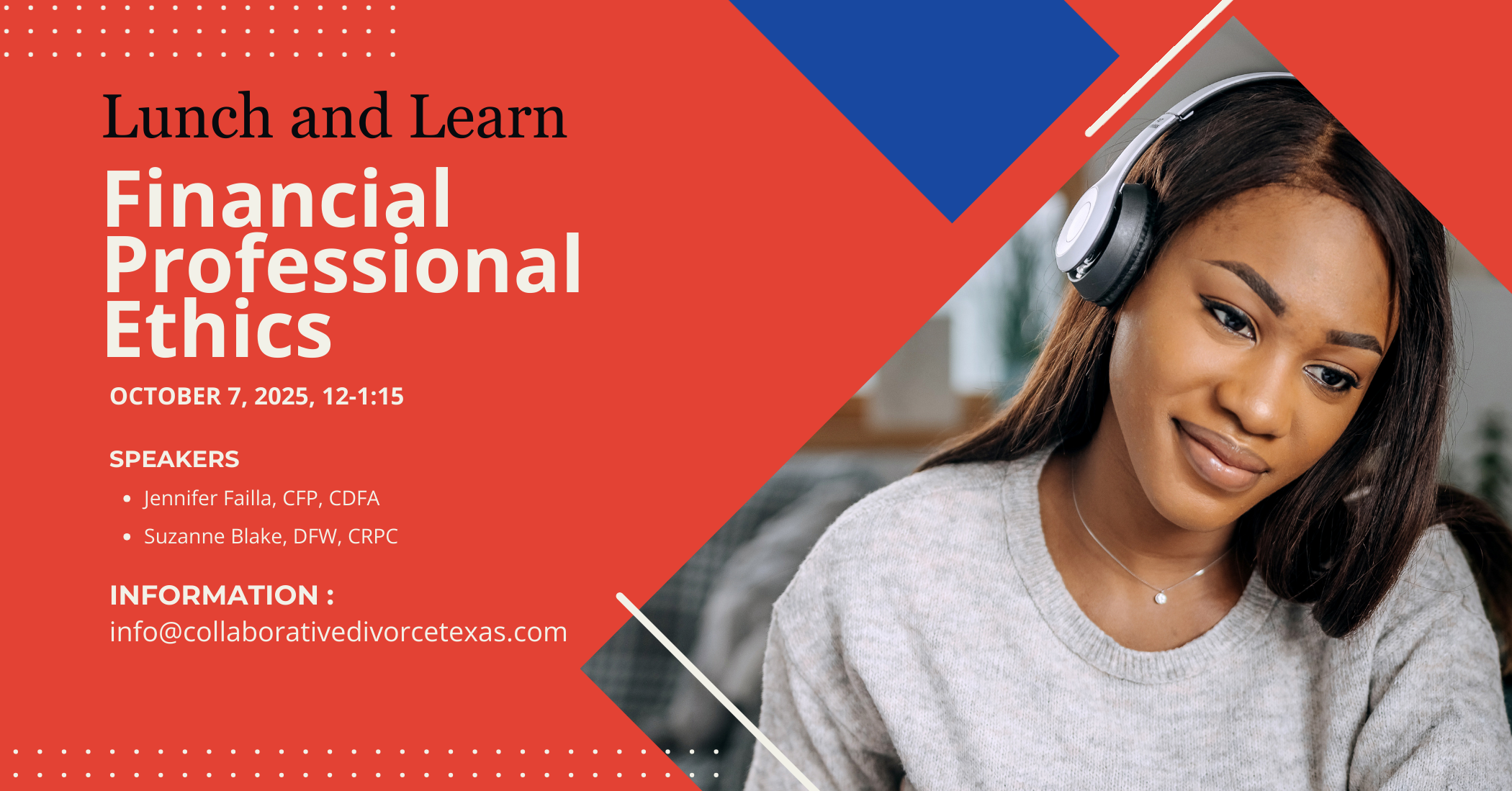 Red and Blue Lunch and Learn Promo